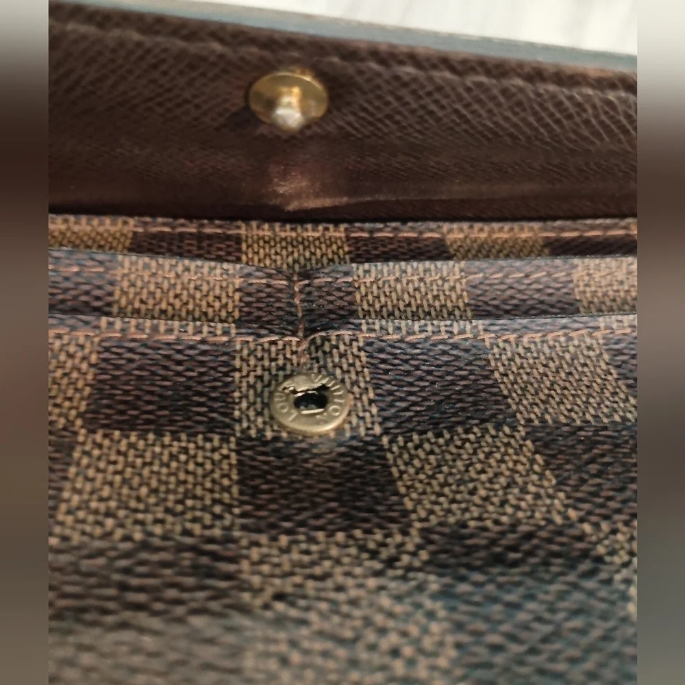 Louis Vuitton Brown Damier Ebene Checkered Wallet